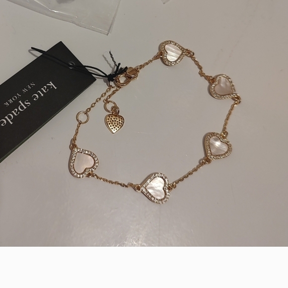 Kate Spade Gold and White Heart Bracelet - Picture 3 of 4